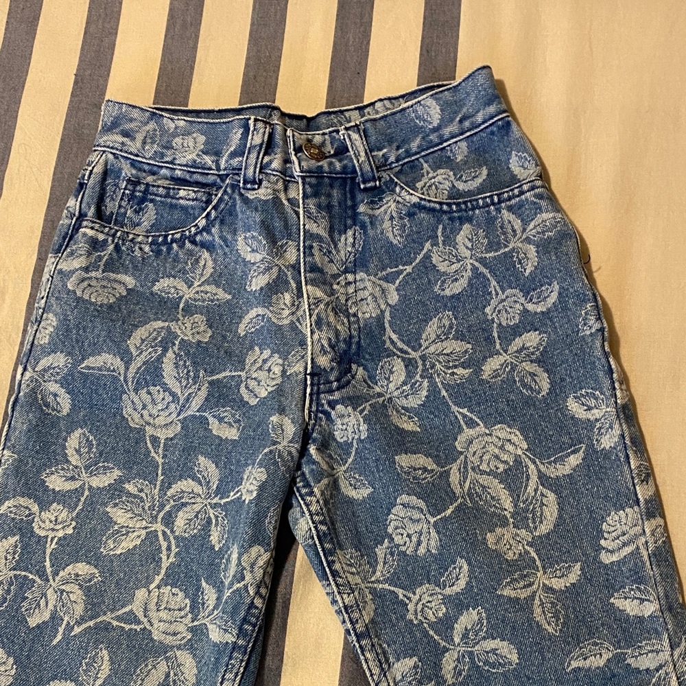 Lawman Western Vintage Girls Floral Jeans Sz 10